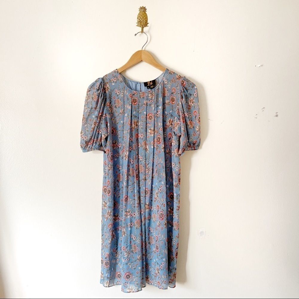 Cottagecore Anthropologie Sachin & Babi Blue floral Marina Swing Dress NWT